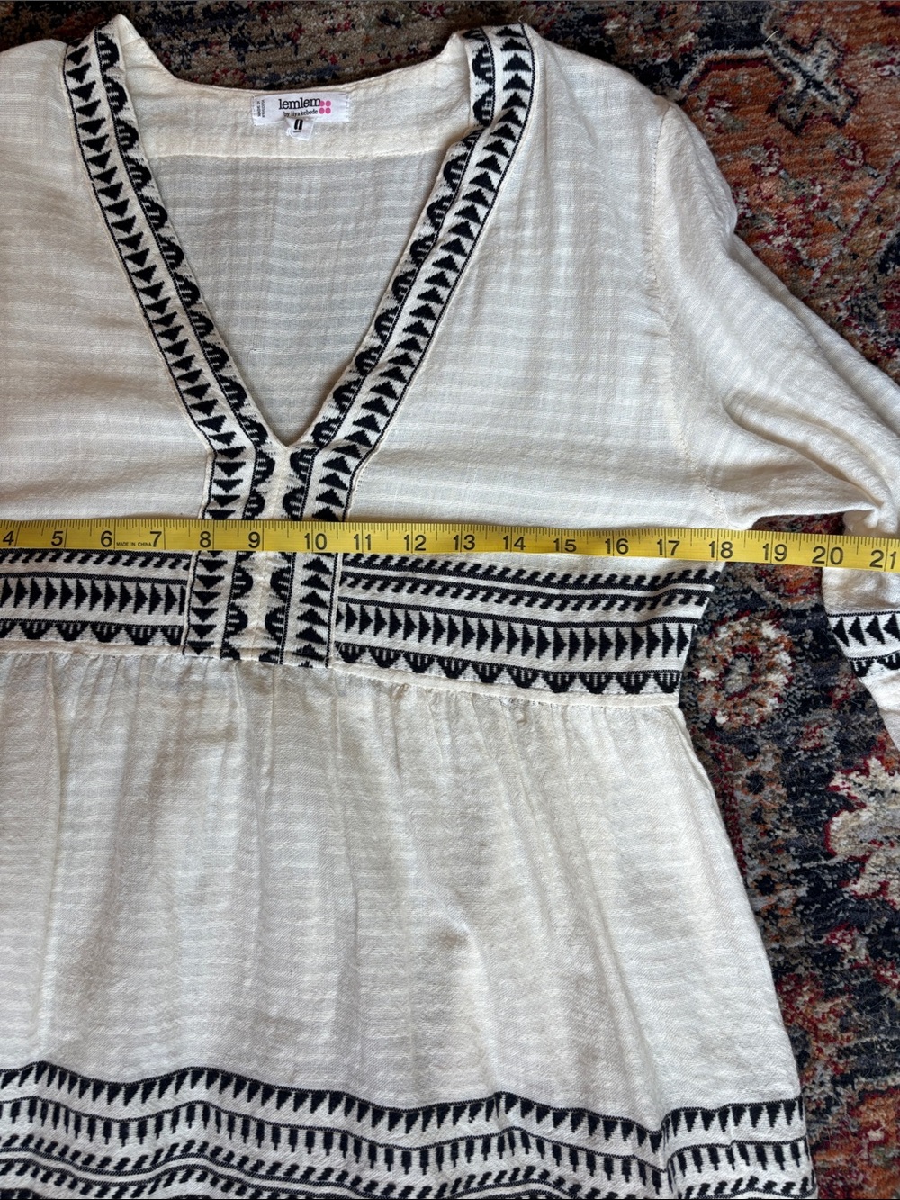 Lemlem Hannah Flutter Dress with Black Embroidered Trim - Picture 5 of 6